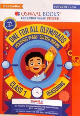 Book cover number 1 for Oswaal One For All Olympiads Class 1 Reasoning (For 2026 Exam) written by NA published by Oswaal Books