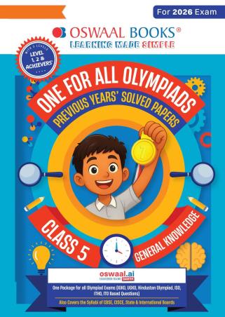 Book cover number 1 for Oswaal One For All Olympiads Class 5 General Knowledge (For 2026 Exam) written by NA published by Oswaal Books