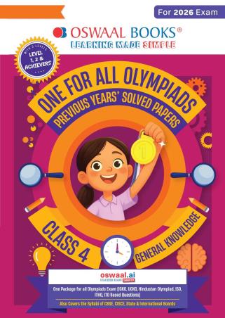 Book cover number 1 for Oswaal One For All Olympiads Class 4 General Knowledge (For 2026 Exam) written by NA published by Oswaal Books