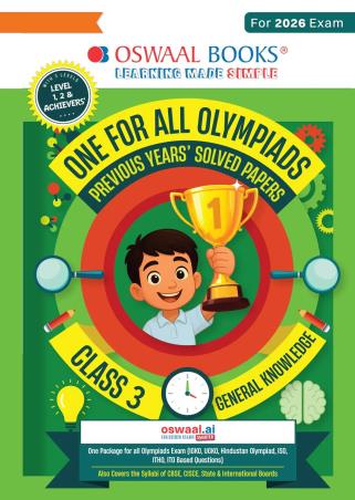 Book cover number 1 for Oswaal One For All Olympiads Class 3 General Knowledge (For 2026 Exam) written by NA published by Oswaal Books