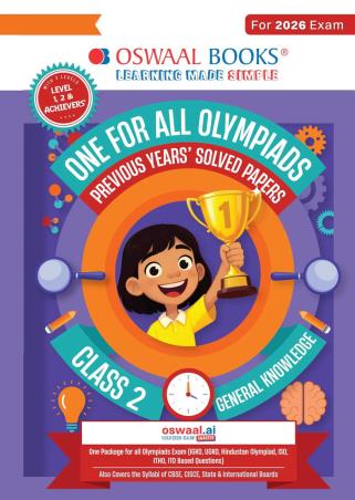 Book cover number 1 for Oswaal One For All Olympiads Class 2 General Knowledge (For 2026 Exam) written by NA published by Oswaal Books