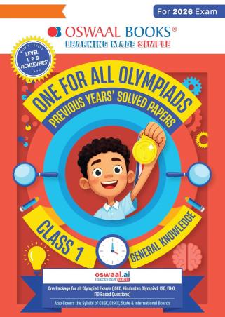Book cover number 1 for Oswaal One For All Olympiads Class 1 General Knowledge (For 2026 Exam) written by NA published by Oswaal Books