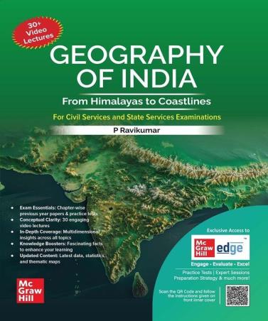 Book cover number 1 for Geography Of India : From Himalayas To Coastlines written by P. Ravikumar published by McGraw Hill Education Private Limited