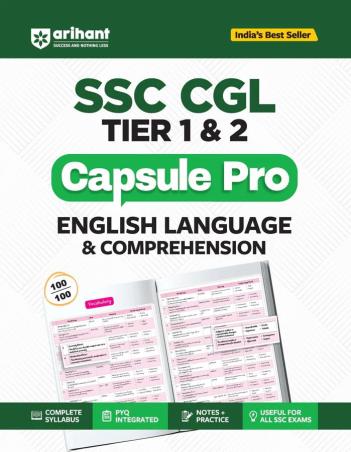 Book cover number 1 for SSC CGL (Tier 1 & 2) Capsule Pro English Language & Comprehension written by NA published by Arihant Publications (India) Limited