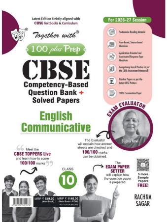 Book cover number 1 for Together with 100 Plus Prep CBSE English Communication Class 10 (2027 Examination) written by NA published by Rachna Sagar Pvt. Ltd.