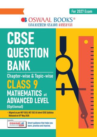 Book cover number 1 for Oswaal CBSE Question Bank Class 9 Mathematics At Advanced Level (Optional) For 2027 Exam written by NA published by Oswaal Books