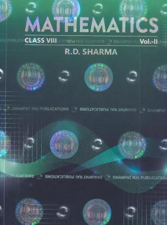 Book cover number 1 for Mathematics Class 8 (Vol.2) written by R. D. Sharma published by Dhanpat Rai Publications (P) Ltd.
