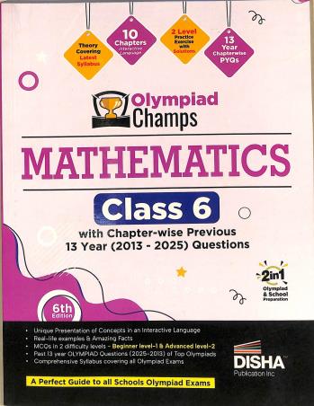 Book cover number 1 for Olympiad Champs Mathematics Class 6 written by NA published by Disha Publication