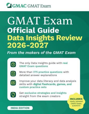 Book cover number 1 for GMAT Exam Official Guide Data Insights Review 2026-2027 written by NA published by Wiley India Pvt. Ltd.