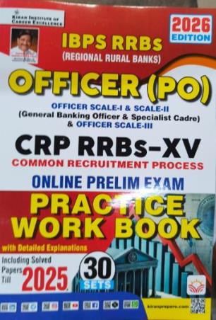 Book cover number 1 for IBPS RRBs Officer (PO) CRP RRBs-XV Practice Workbook 30 Sets (2026 Edition) written by NA published by Kiran Institute Of Career Excellence Pvt. Ltd.
