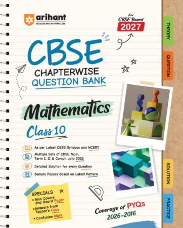 Book cover number 1 for CBSE Chapterwise Question Bank Mathematics Class 10 (For CBSE Board 2027) written by Aditya Shukla published by Arihant Prakashan