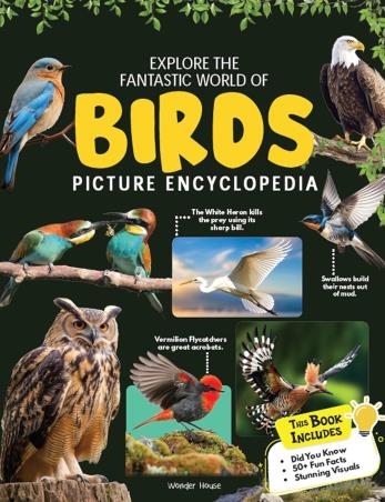 Book cover number 1 for Explore Fantastic World of Birds Picture Encyclopedia written by NA published by Wonder House
