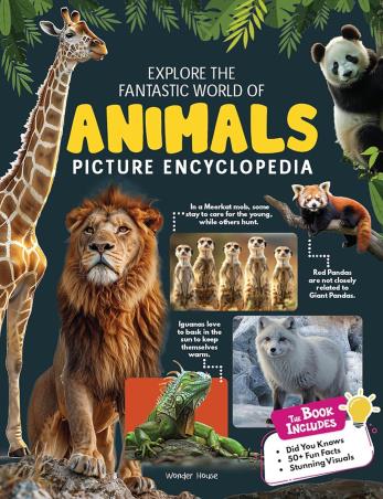 Book cover number 1 for Explore Fantastic World of Animals Picture Encyclopedia written by NA published by Wonder House