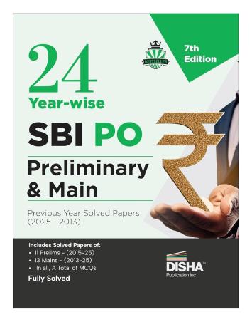 Book cover number 1 for 24 Year-Wise SBI PO Preliminary & Main written by NA published by Disha Publication