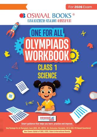 Book cover number 1 for Oswaal One For All Olympiads Workbook Class 1 Science (For 2026 Exam) written by NA published by Oswaal Books