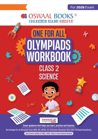 Book cover number 1 for Oswaal One For All Olympiads Workbook Class 2 Science (For 2026 Exam) written by NA published by Oswaal Books