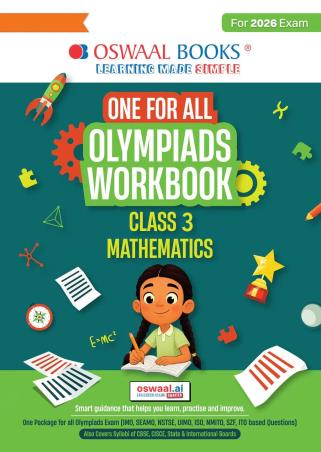 Book cover number 1 for Oswaal One For All Olympiads Workbook Class 3 Mathematics (For 2026 Exam) written by NA published by Oswaal Books