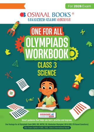 Book cover number 1 for Oswaal One For All Olympiads Workbook Class 3 Science (For 2026 Exam) written by NA published by Oswaal Books