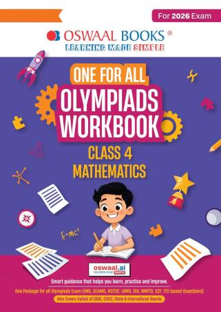 Book cover number 1 for Oswaal One For All Olympiads Workbook Class 4 Mathematics (For 2026 Exam) written by NA published by Oswaal Books