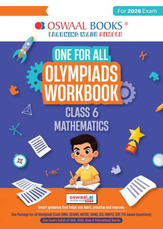 Book cover number 1 for Oswaal One For All Olympiads Workbook Class 6 Mathematics (For 2026 Exam) written by NA published by Oswaal Books