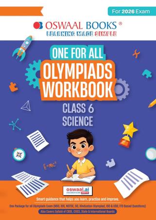Book cover number 1 for Oswaal One For All Olympiads Workbook Class 6 Science (For 2026 Exam) written by NA published by Oswaal Books