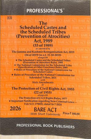 Book cover number 1 for The Scheduled Caste And Scheduled Tribe (Prevention Of Atrocities) Act, 1989 (2026) written by NA published by Professional Book Publishers