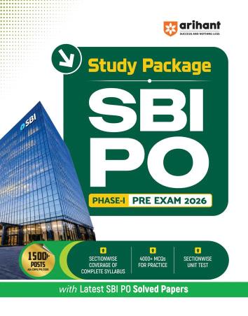 Book cover number 1 for Study Package SBI PO (Phase 1) Pre Exam 2026 written by NA published by Arihant Publications (India) Limited