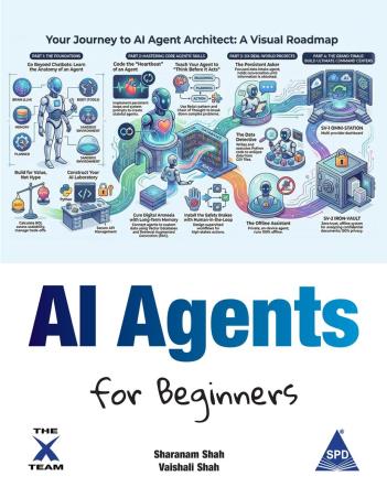 Book cover number 1 for AI Agents For Beginners written by Sharanam Shah, Vaishali Shah published by Shroff Publishers & Distributors Pvt. Ltd.