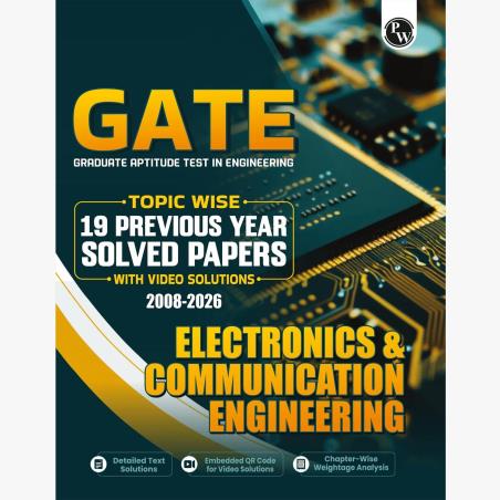 Book cover number 1 for Gate Electronics & Communication Engineering Previous Year Solve Papers (2008-2026) 2027 Exam written by NA published by Physicswallah Private Limited