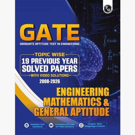 Book cover number 1 for Gate Engineering Mathematics & General Aptitude Previous Year Solve Papers (2008-2026) 2027 Exam written by NA published by Physicswallah Private Limited