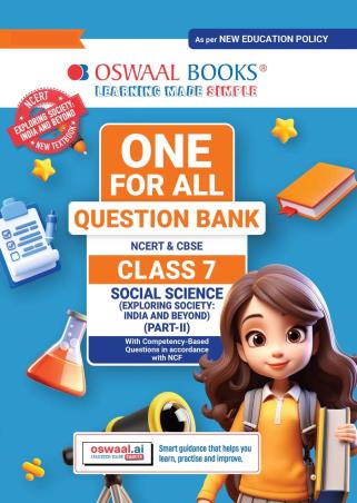 Book cover number 1 for Oswaal One For All Question Bank NCERT & CBSE Class 7 Social Science (Part-2) written by NA published by Oswaal Books