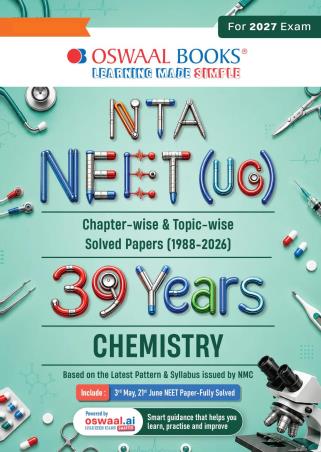 Book cover number 1 for Oswaal NTA NEET (UG) 39 Years Chemistry (For 2027 Exam) written by NA published by Oswaal Books
