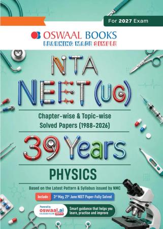 Book cover number 1 for Oswaal NTA NEET (UG) 39 Years Physics (For 2027 Exam) written by NA published by Oswaal Books