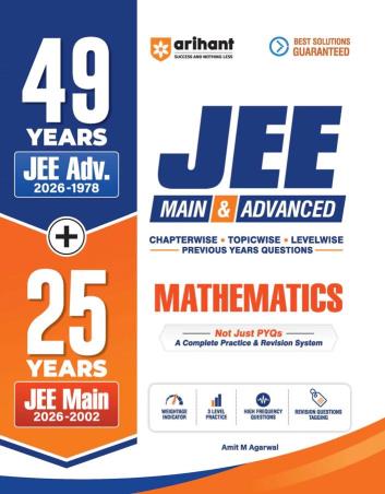 Book cover number 1 for 49 Years JEE Adv.(2026-1978) + 25 Years JEE Main (2026-2002) Main & Advanced Mathematics written by NA published by Arihant Prakashan