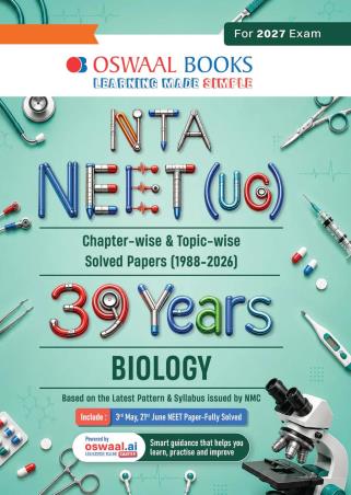 Book cover number 1 for Oswaal NTA NEET (UG) 39 Years Biology (For 2027 Exam) written by NA published by Oswaal Books
