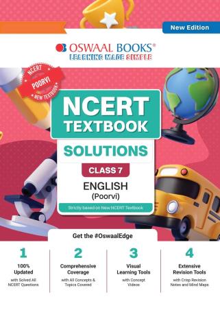 Book cover number 1 for Oswaal NCERT Textbook Solutions Class 7 English (Poorvi) New Edition written by NA published by Oswaal Books