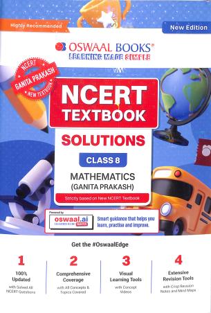Book cover number 1 for Oswaal NCERT Textbook Solutions Class 8 Mathematics (Ganita Prakashan) New Edition written by NA published by Oswaal Books