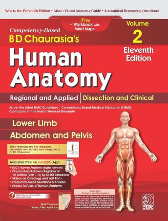 Book cover number 1 for B. D. Chaurasia's Human Anatomy Volume 2 (Lower Limb/ Abdomen And Pelvis) written by Yogesh Sontakke, Krishna Garg, BD Chaurasia's published by CBS Publishers & Distributors Pvt. Ltd.