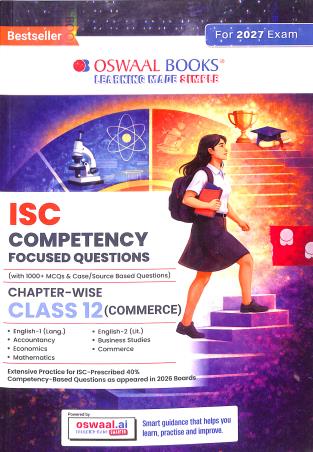 Book cover number 1 for Oswaal ISC Competency Focused Questions Chapter-Wise Class 12 Commerce (For 2027 Exam) written by NA published by Oswaal Books