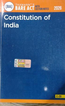 Book cover number 1 for Constitution Of India : Bare Act With Section Notes-2026 C-20 written by NA published by Taxmann Publications Pvt. Ltd.