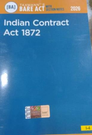 Book cover number 1 for Indian Contract Act 1872 : Bare Act I-4 2026 written by NA published by Taxmann Publications Pvt. Ltd.