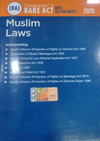 Book cover number 1 for Muslim Laws : Bare Act M-14 2026 written by NA published by Taxmann Publications Pvt. Ltd.