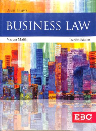 Book cover number 1 for Avtar Singh's Business Law written by Varun Malik published by EBC Explorer