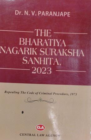 Book cover number 1 for The Bharatiya Nagarik Suraksha Sanhita, 2023 written by N. V. Paranjape published by Central Law Agency