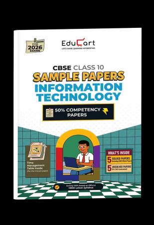 Book cover number 1 for Information Technology Sample Papers CBSE Class 10 (2026 Exams) written by NA published by Educart