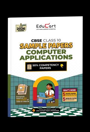 Book cover number 1 for Computer Applications Sample Papers CBSE Class 10 (2026 Exams) written by NA published by Educart
