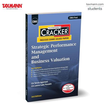 Book cover number 1 for Taxmann's Cracker Strategic Performance Management And Business Valuation written by Leena Lalit Parakh, Tarun Agarwal published by Taxmann Publications Pvt. Ltd.