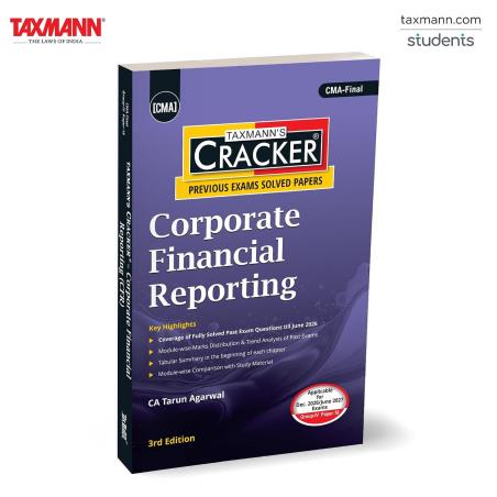 Book cover number 1 for Taxmann's Cracker Corporate Financial Reporting written by Tarun Agarwal published by Taxmann Publications Pvt. Ltd.