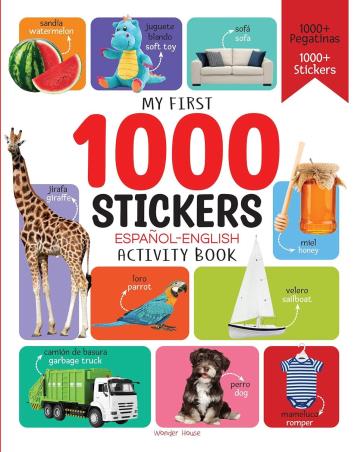 Book cover number 1 for My First 1000 Stickers English-Espanol Activity Book written by NA published by Wonder House