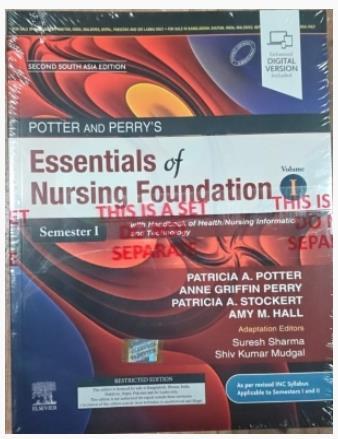 Book cover number 1 for Potter And Perry's Essentials Of Nursing Foundation (2 Volume Set) written by Suresh Sharma, Shiv Kumar Mudgal published by Elsevier